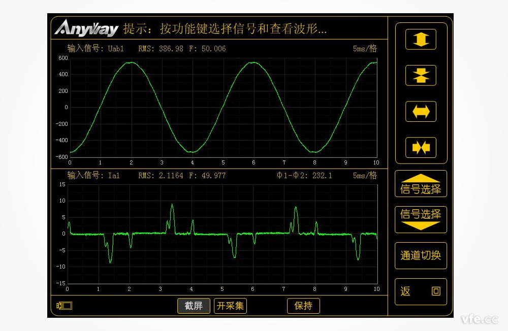 變頻空調(diào)輸入電壓、電流波形圖