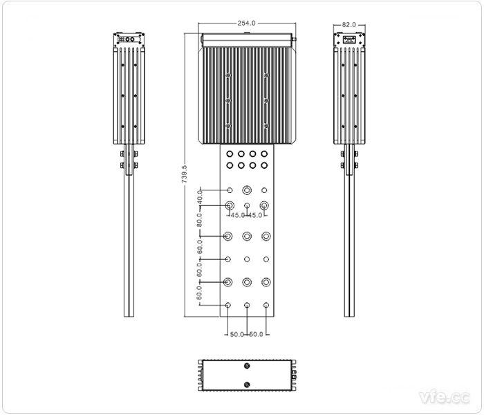 1000A、1500A、2000A刀片式SP變頻功率傳感器外形尺寸(單位：mm)
