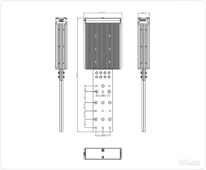 2500A、3000A、3500A刀片式SP變頻功率傳感器外形尺寸(單位：mm)